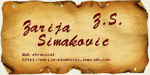 Zarija Simaković vizit kartica